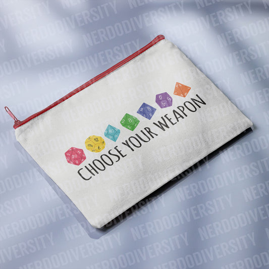 "Choose Your Weapon" Zipper Pouch