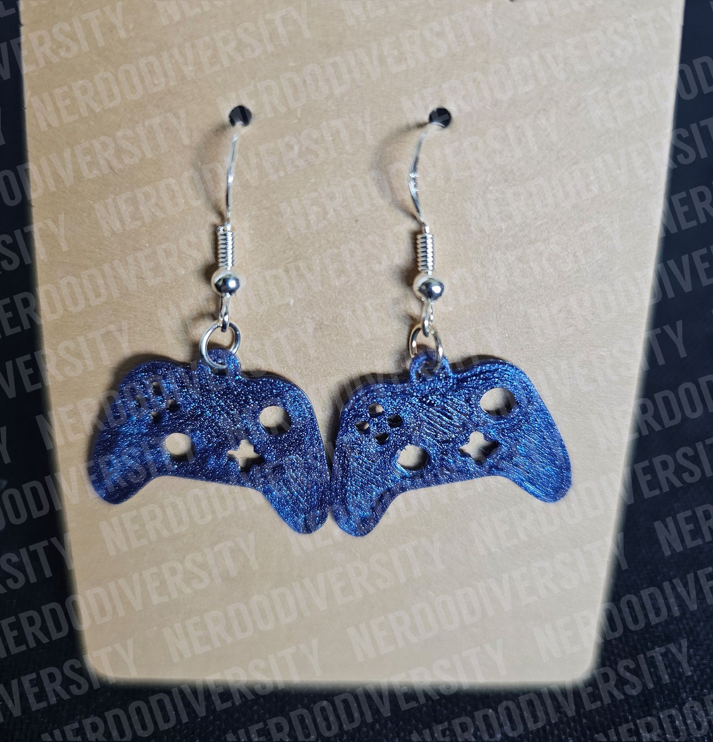 Controller Earrings, Midnight with Sterling Silver, Nickel-Free Hooks