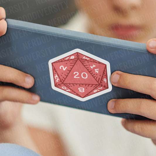 "D20 (Red)" Sticker