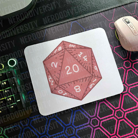 "D20 (Red)" Mouse Pad