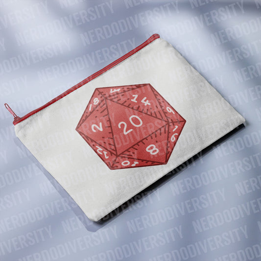 "D20 (Red)" Zipper Pouch