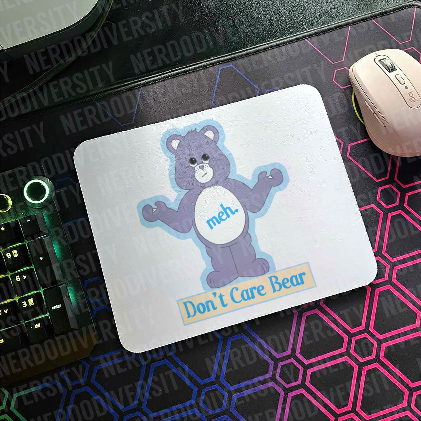 "Don't Care Bear" Mouse Pad