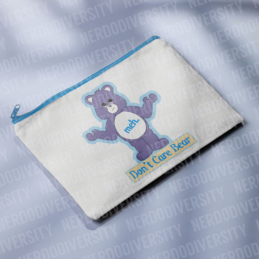 "Don't Care Bear" Zipper Pouch