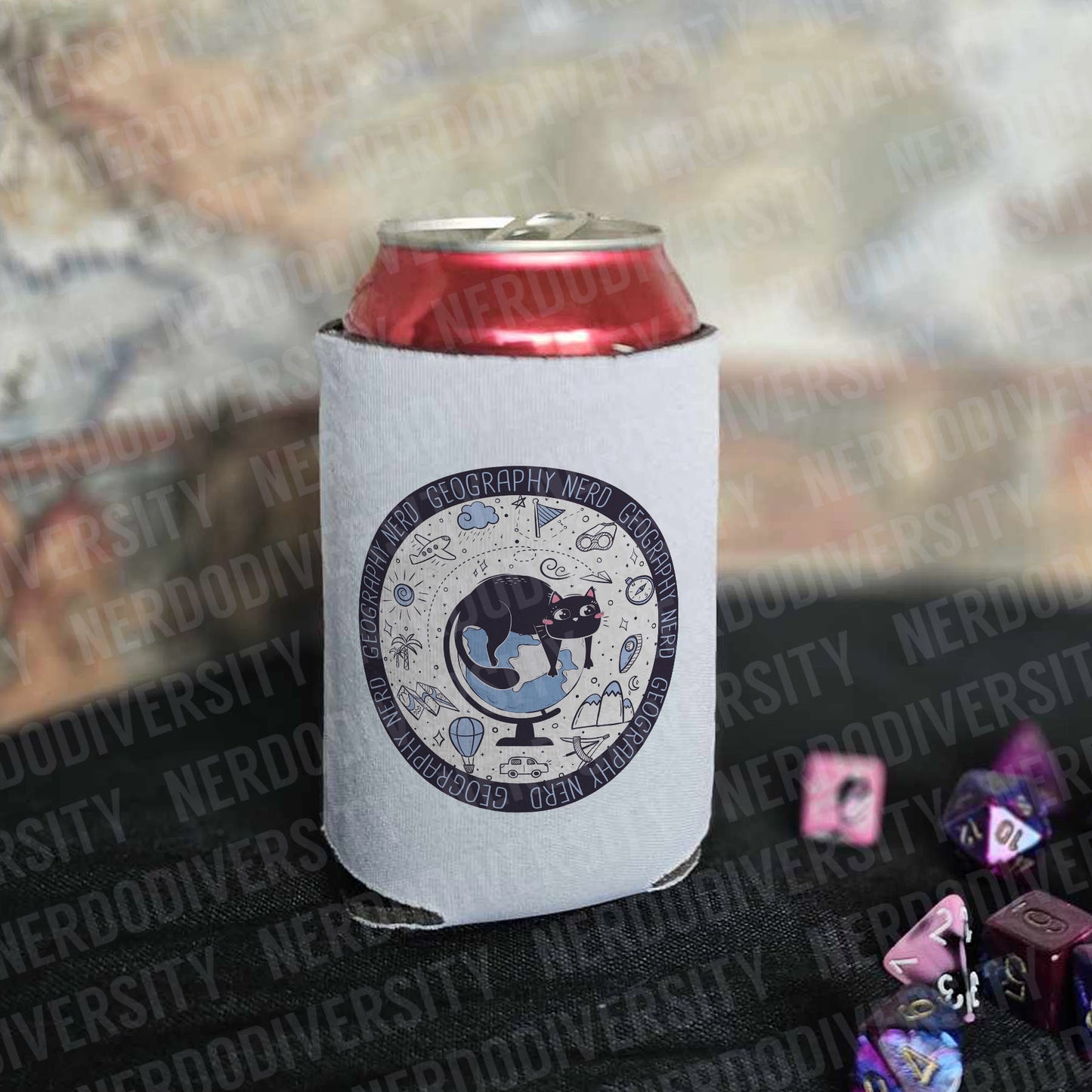 "Geography Nerd" Can Cooler