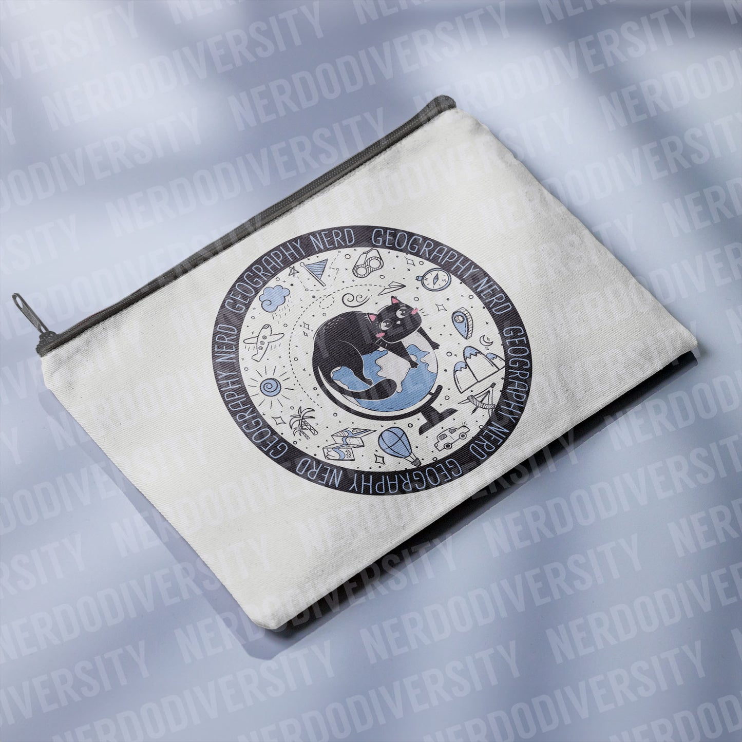 "Geography Nerd" Zipper Pouch