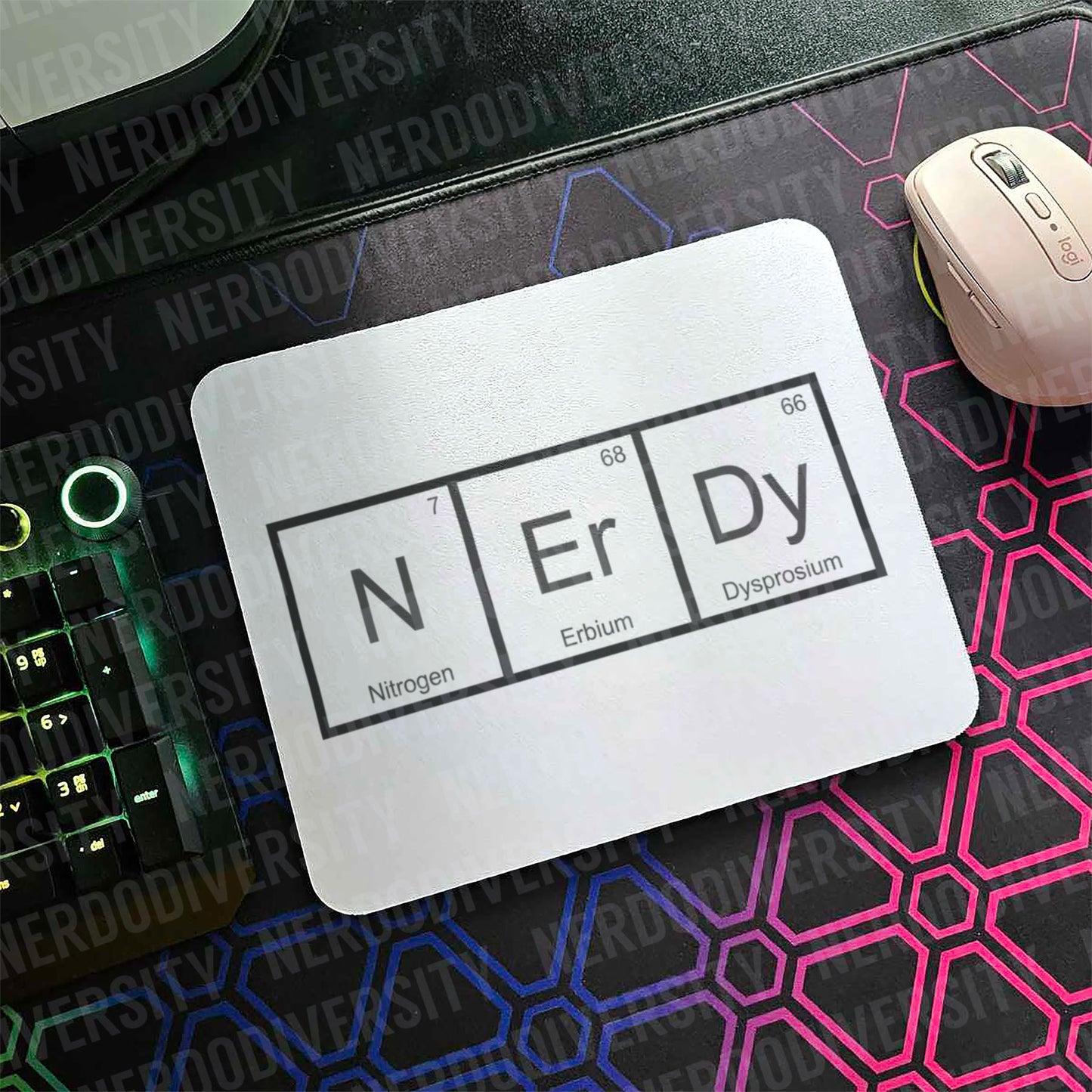 "NErDy Periodic Table" Mouse Pad