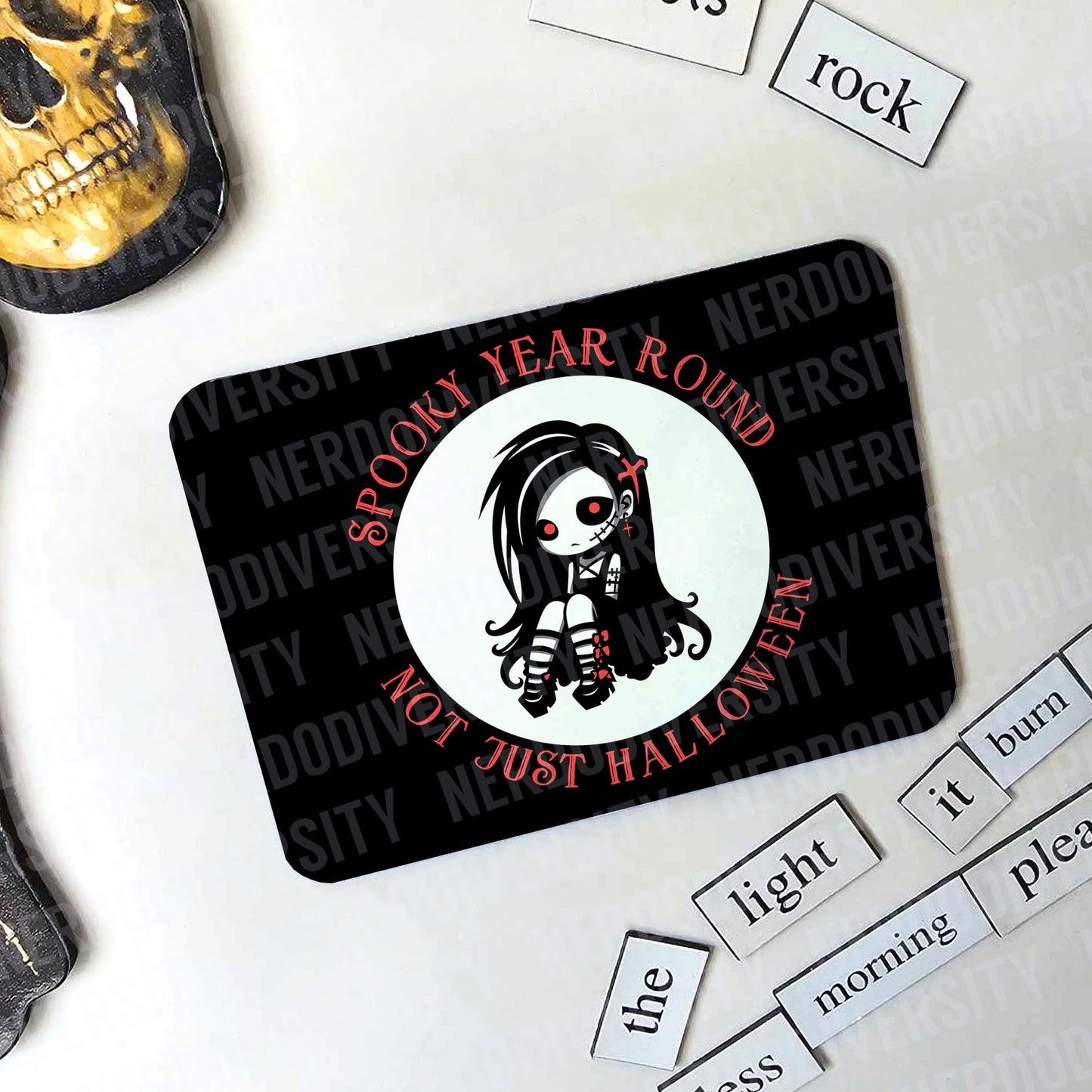 "Spooky Year Round Not Just Halloween (Goth)" Magnet