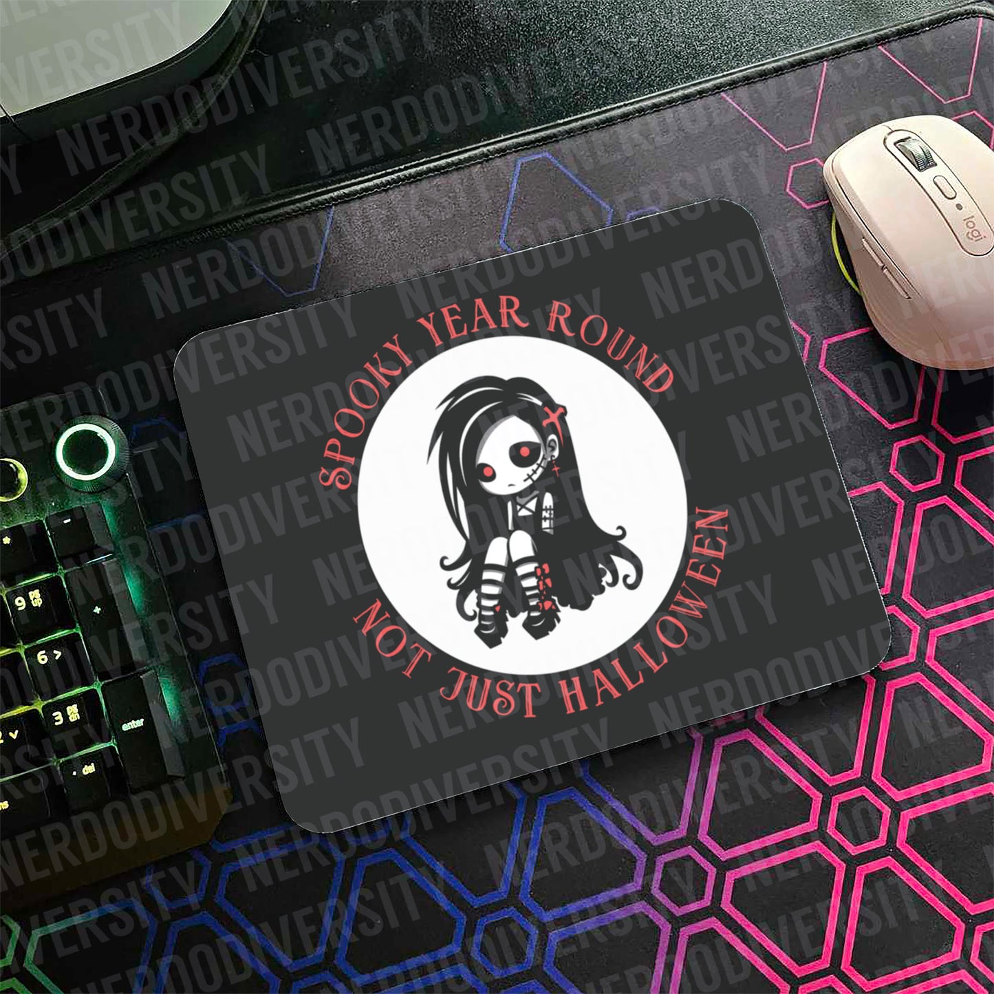 "Spooky Year Round Not Just Halloween (Goth)" Mouse Pad