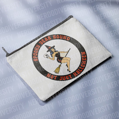 "Spooky Year Round Not Just Halloween Pinup (Orange)" Zipper Pouch