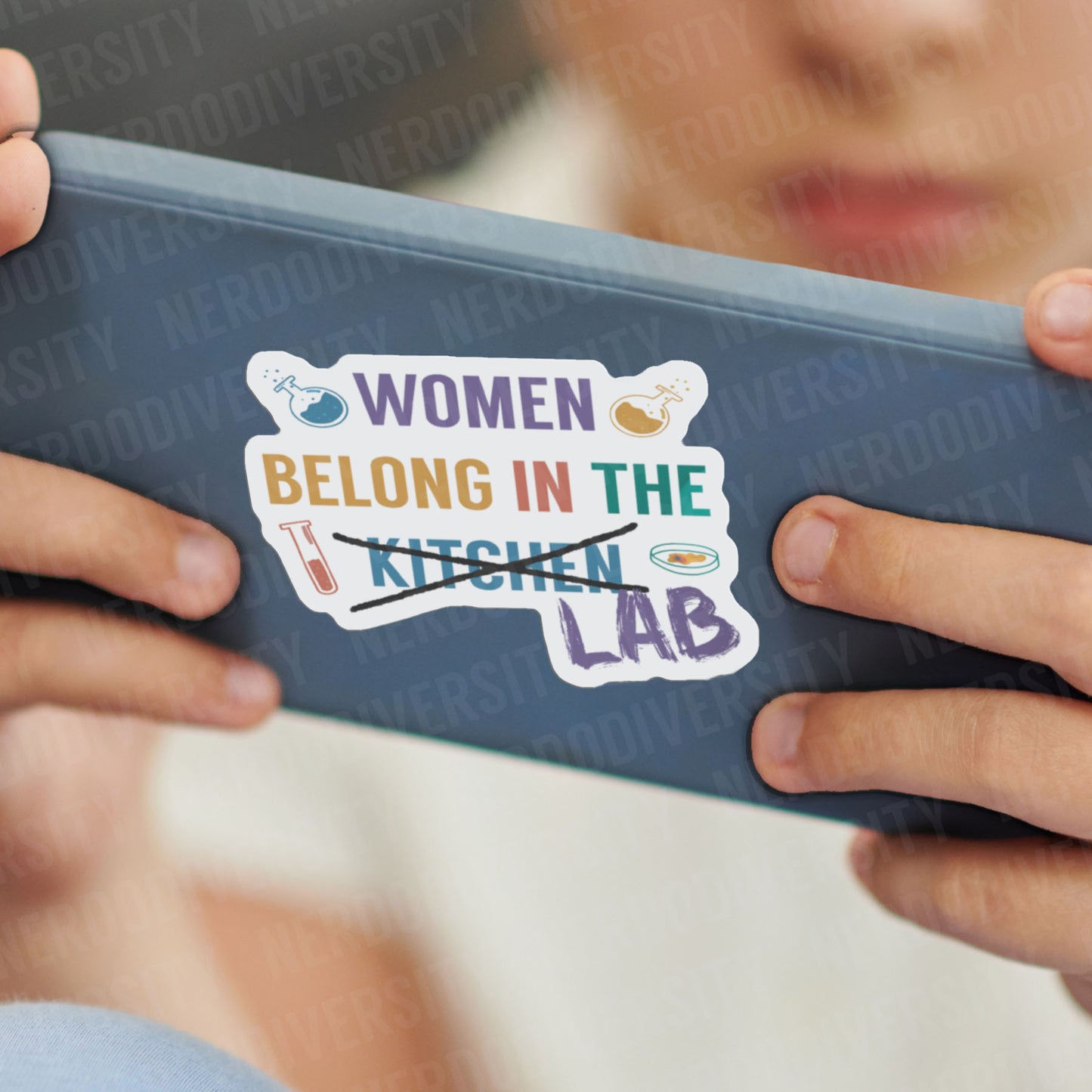 "Women Belong in the Lab" Sticker