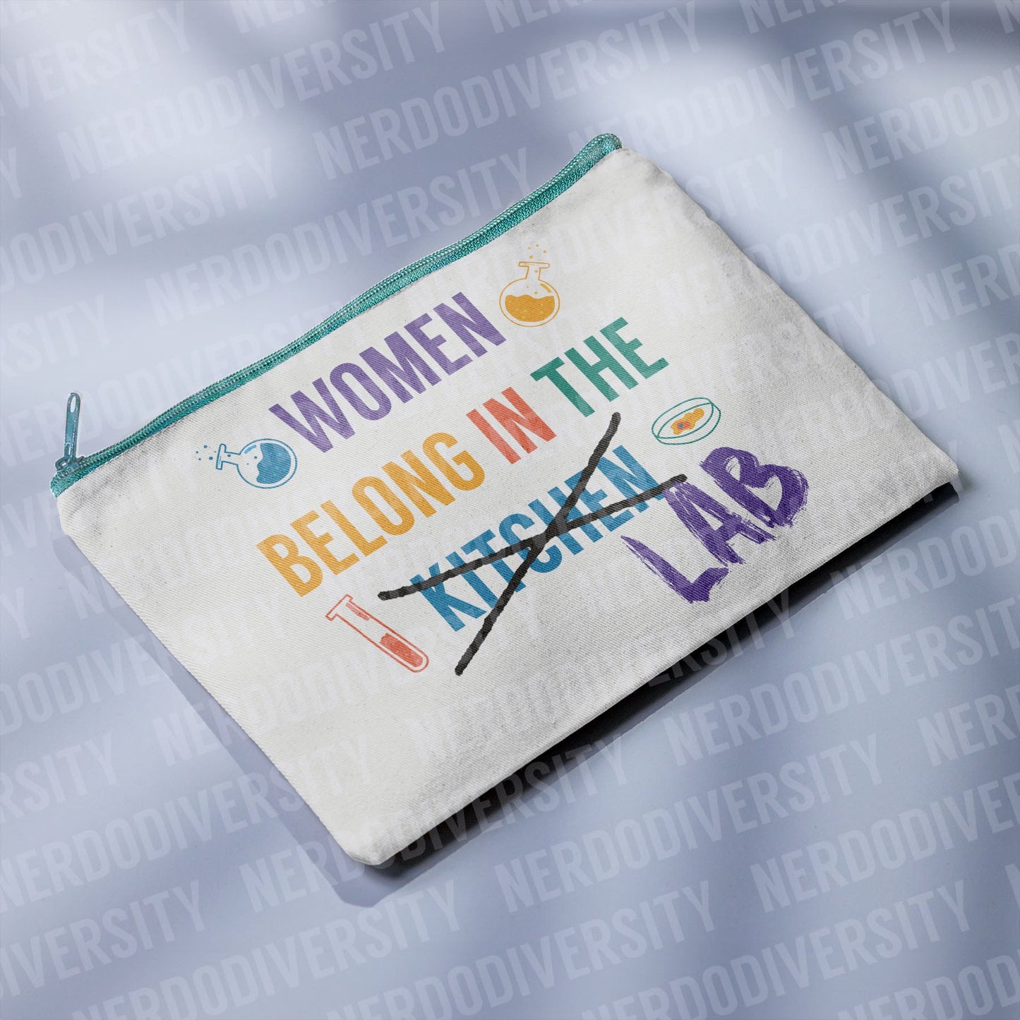 "Women Belong in the Lab" Zipper Pouch