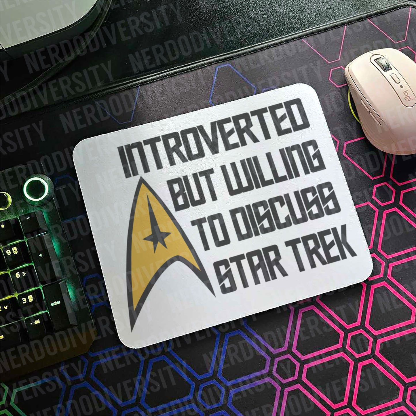 "Introverted But Willing to Discuss Star Trek" Mouse Pad