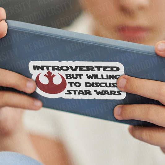 "Introverted But Willing to Discuss Star Wars" Sticker