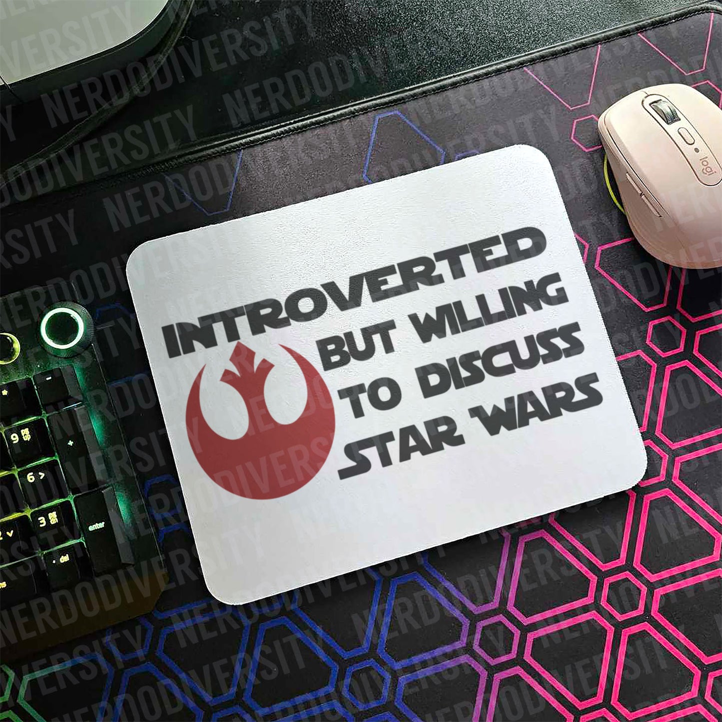 "Introverted But Willing to Discuss Star Wars" Mouse Pad