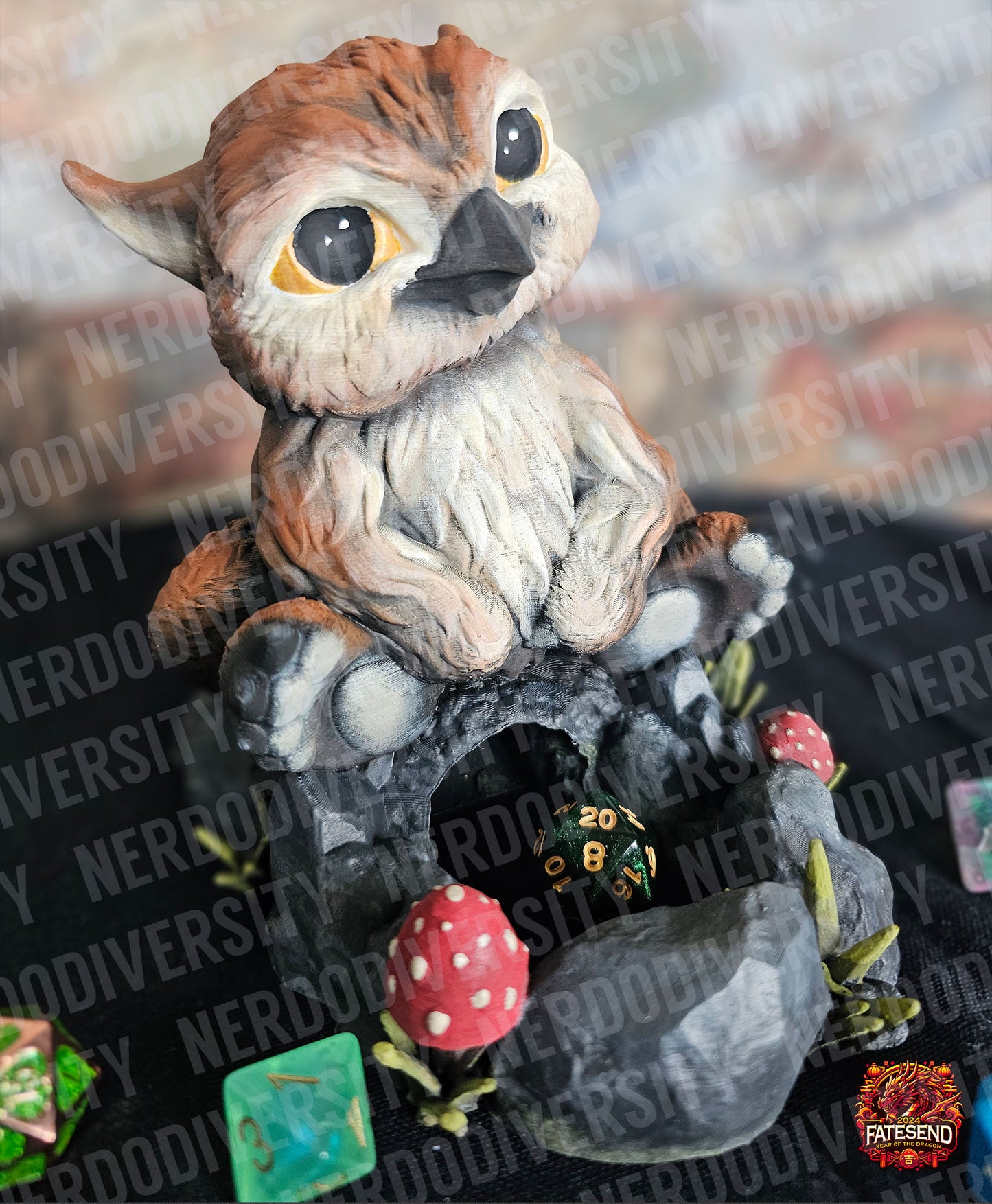 Baby Owlbear Dice Tower