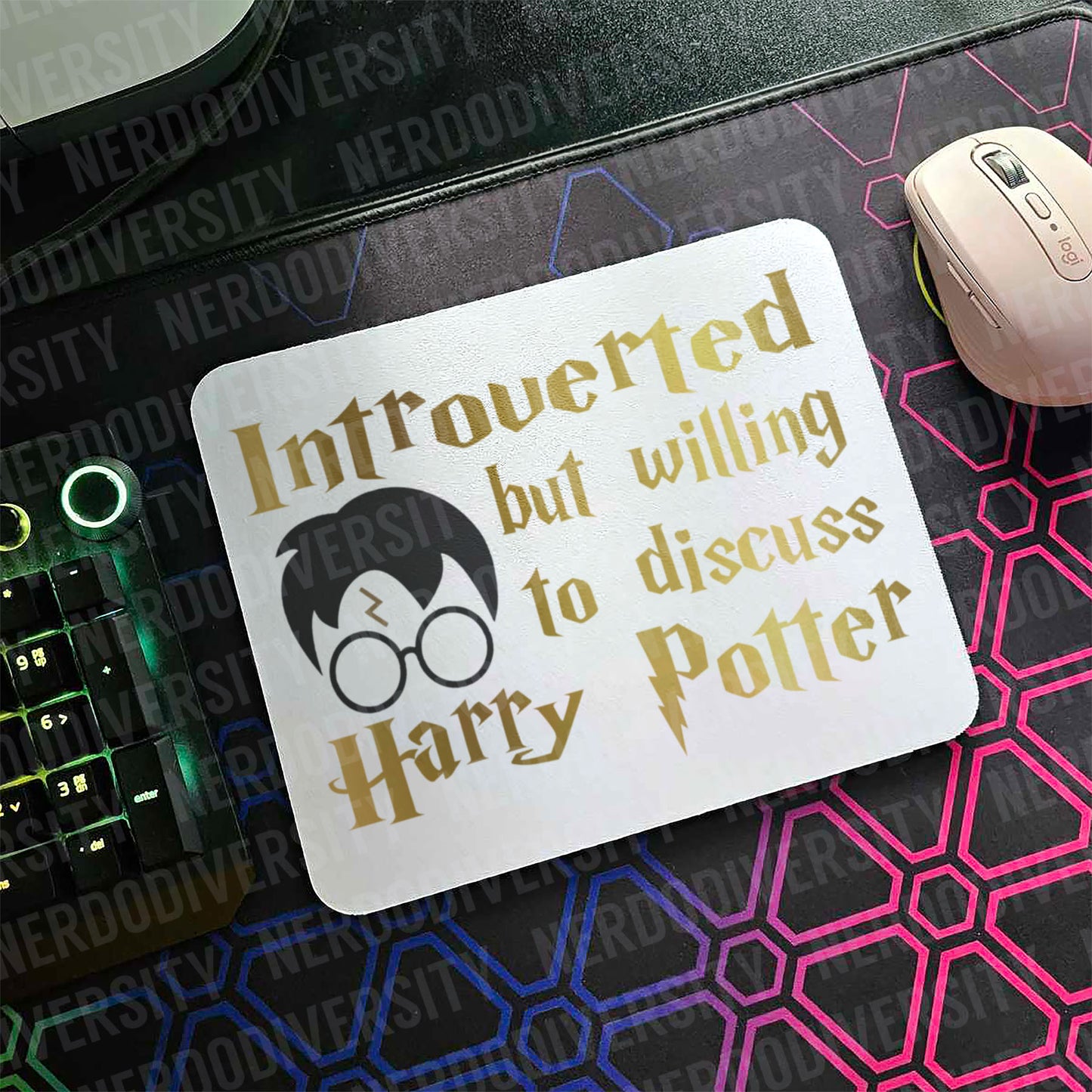 "Introverted But Willing to Discuss Harry Potter" Mouse Pad