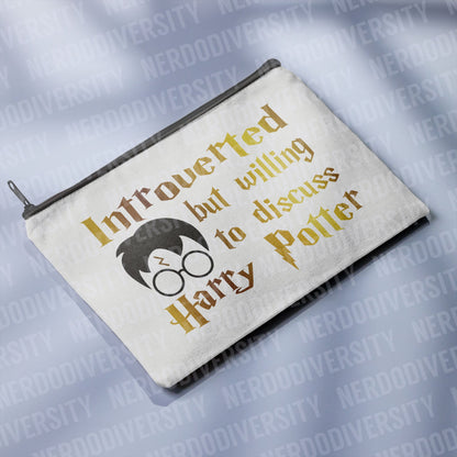 "Introverted But Willing to Discuss Harry Potter" Zipper Pouch