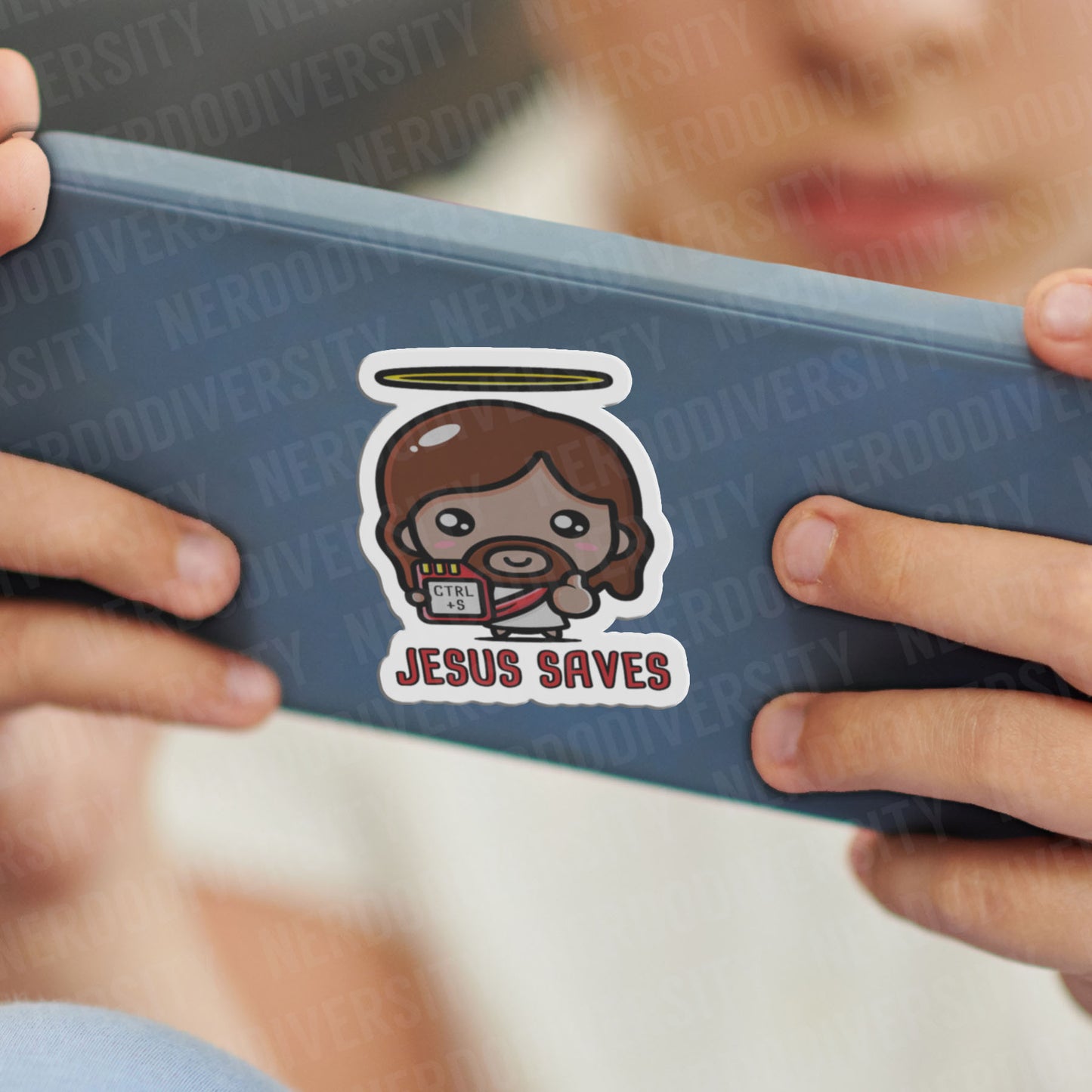 "Jesus Saves with CTRL+S" Sticker