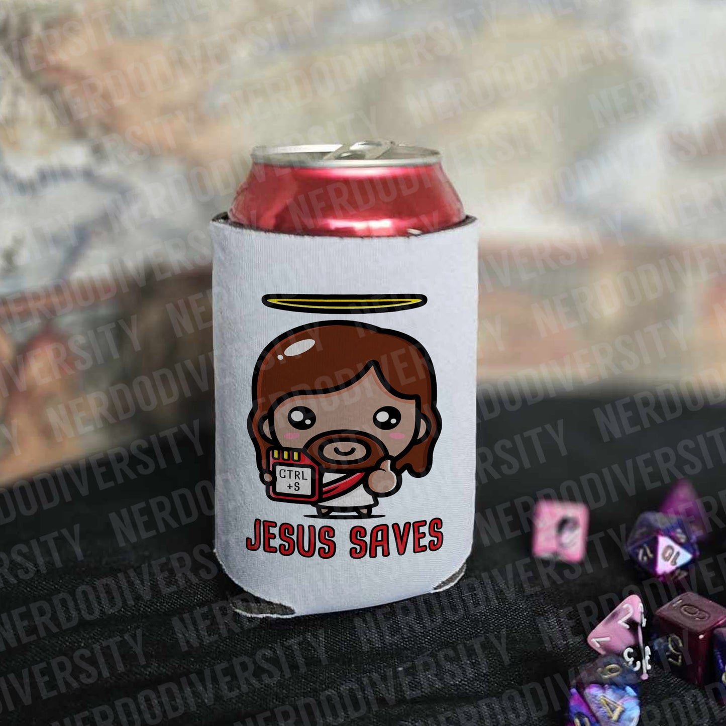 "Jesus Saves with CTRL+S" Can Cooler