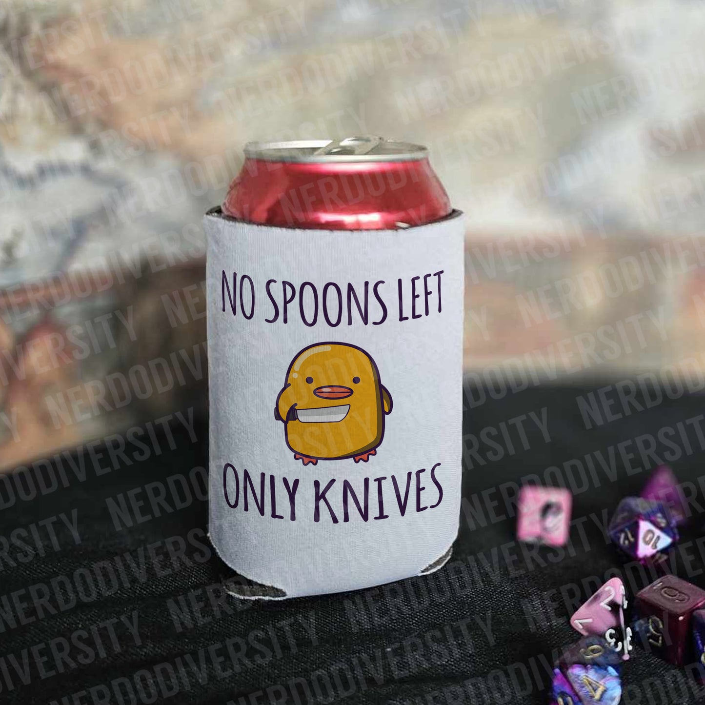 "No Spoons Left - Only Knives" Can Cooler