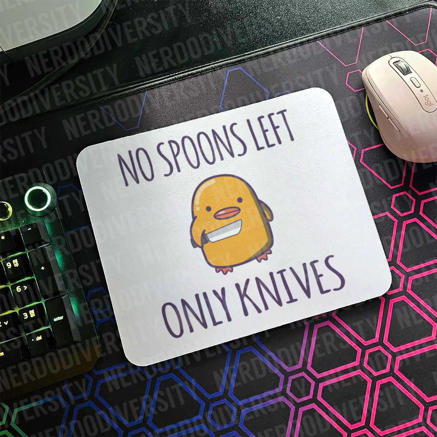 "No Spoons Left - Only Knives" Mouse Pad