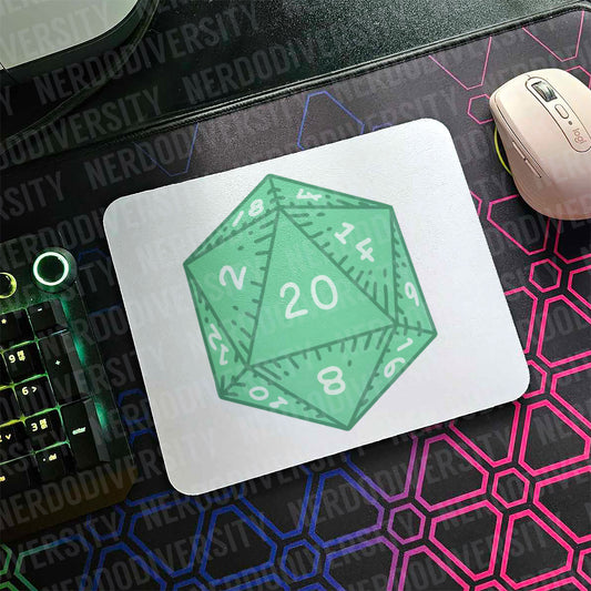 "D20 (Green)" Mouse Pad