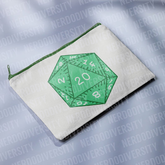 "D20 (Green)" Zipper Pouch