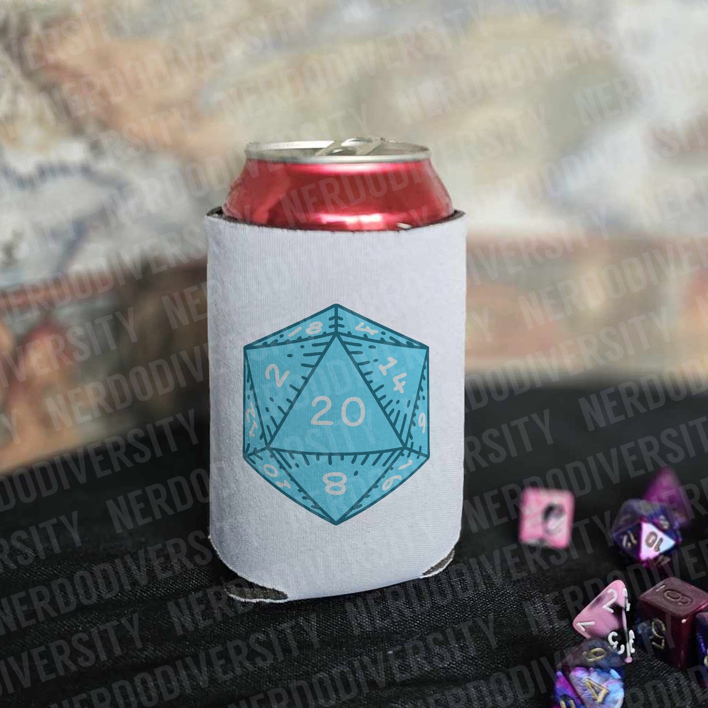 "D20 (Aqua)" Can Cooler