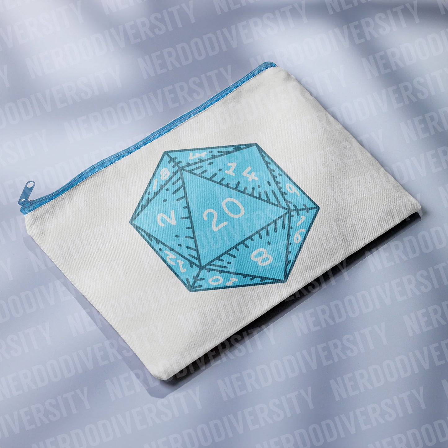 "D20 (Aqua)" Zipper Pouch