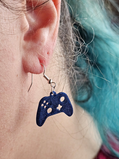 Controller Earrings, Midnight with Sterling Silver, Nickel-Free Hooks