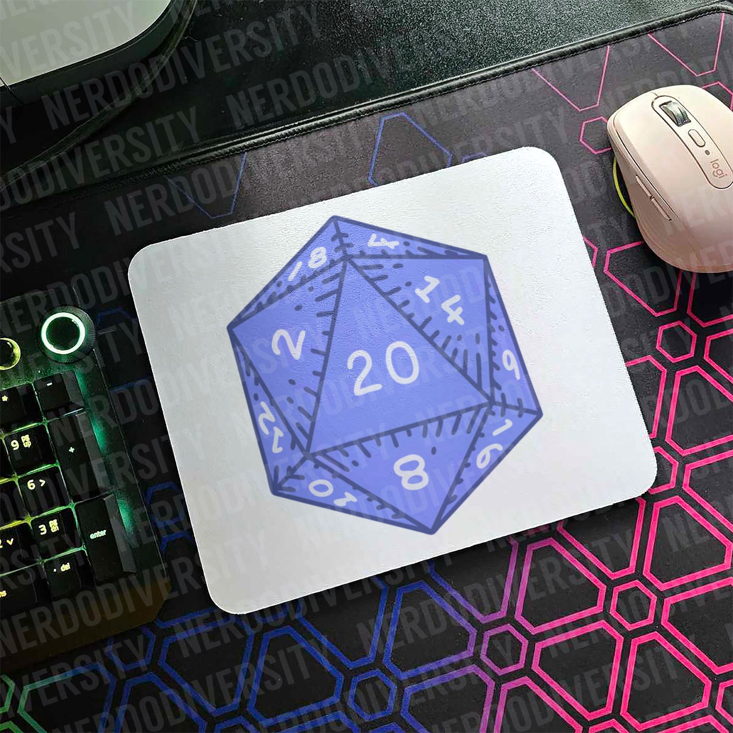 "D20 (Blue)" Mouse Pad