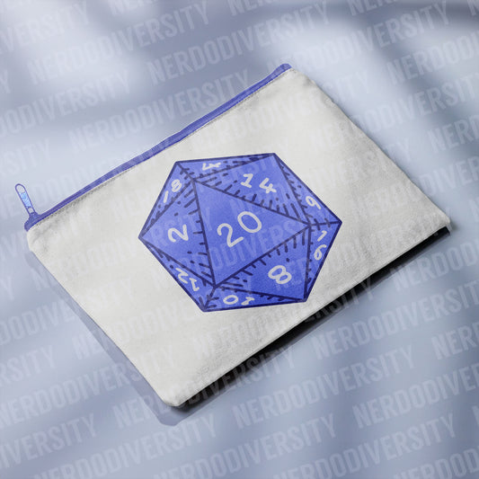 "D20 (Blue)" Zipper Pouch