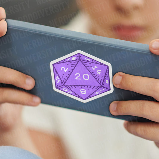 "D20 (Purple)" Sticker