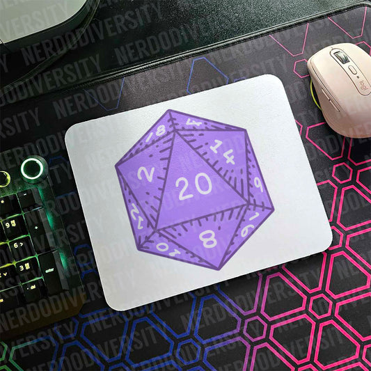 "D20 (Purple)" Mouse Pad