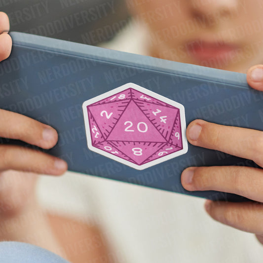 "D20 (Pink)" Sticker