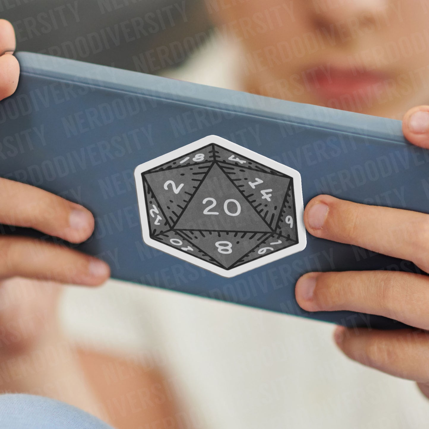 "D20 (Black)" Sticker