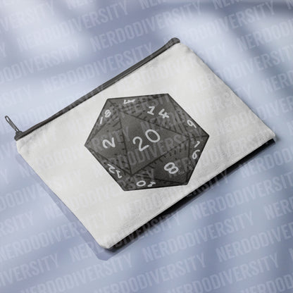 "D20 (Black)" Zipper Pouch