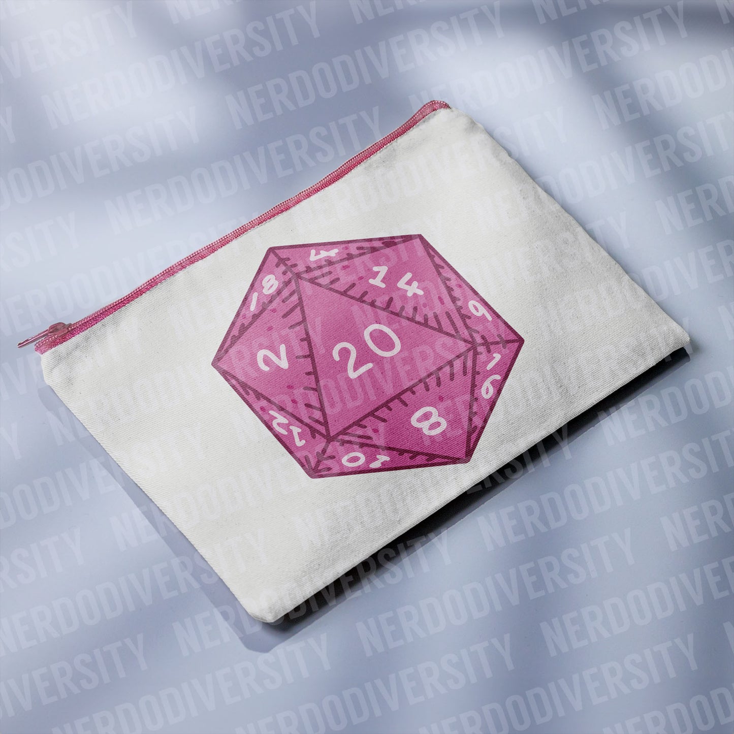 "D20 (Pink)" Zipper Pouch