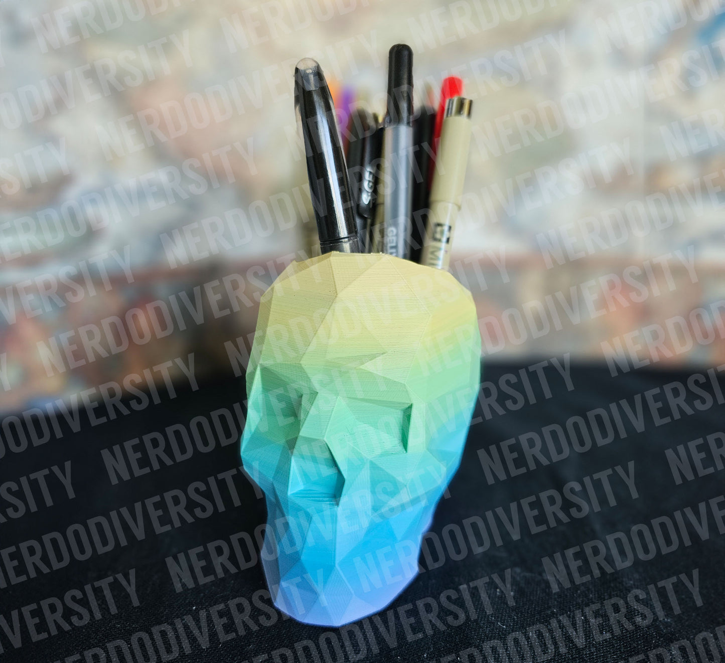 Poor Yorick Pen Holder - Pastel Rainbow