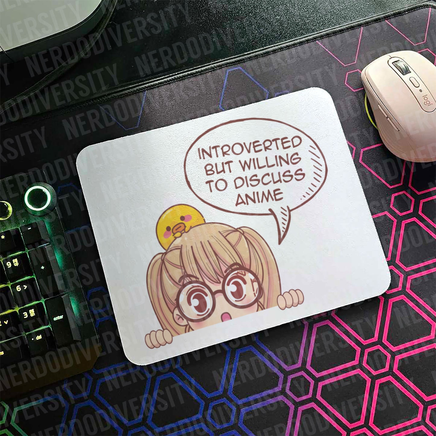 "Introverted But Willing to Discuss Anime" Mouse Pad