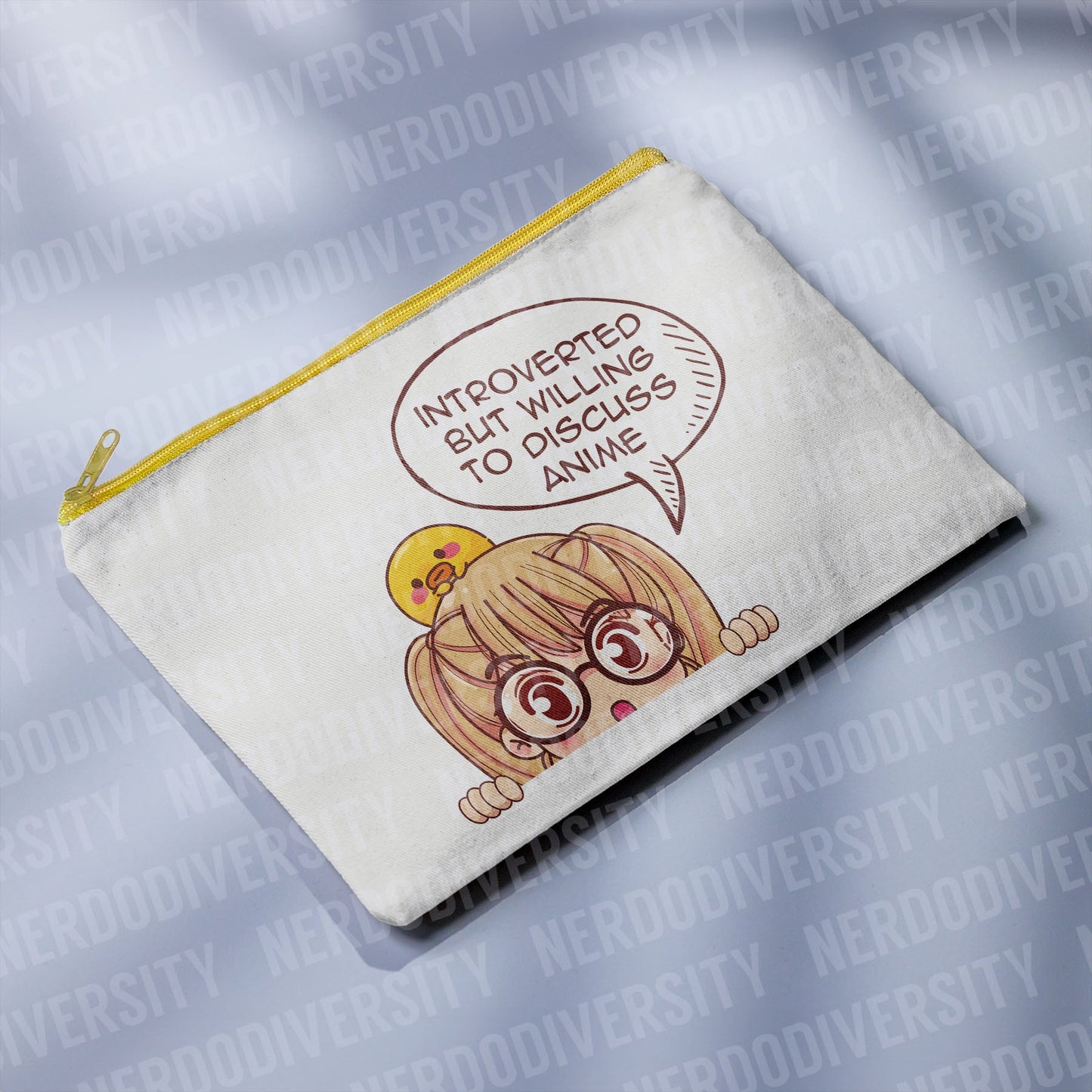 "Introverted But Willing to Discuss Anime" Zipper Pouch