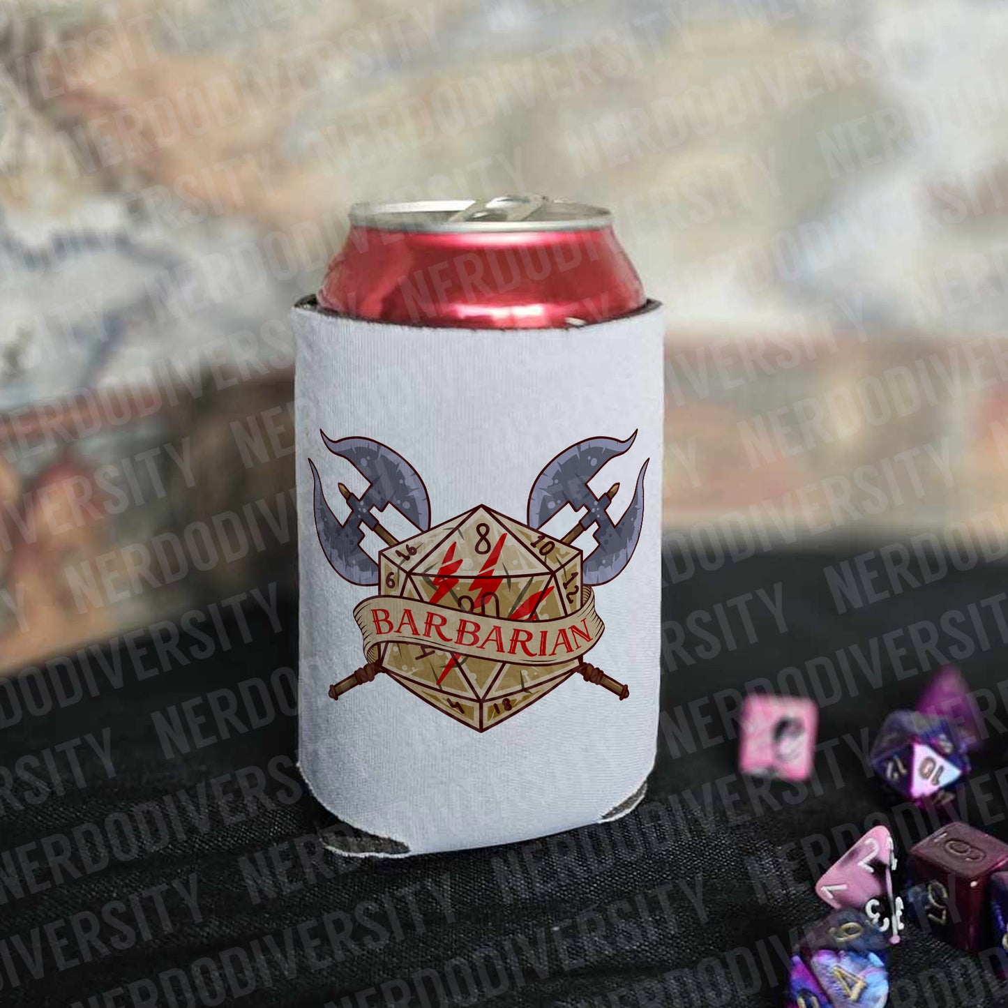 "Classy Dice - Barbarian" Can Cooler