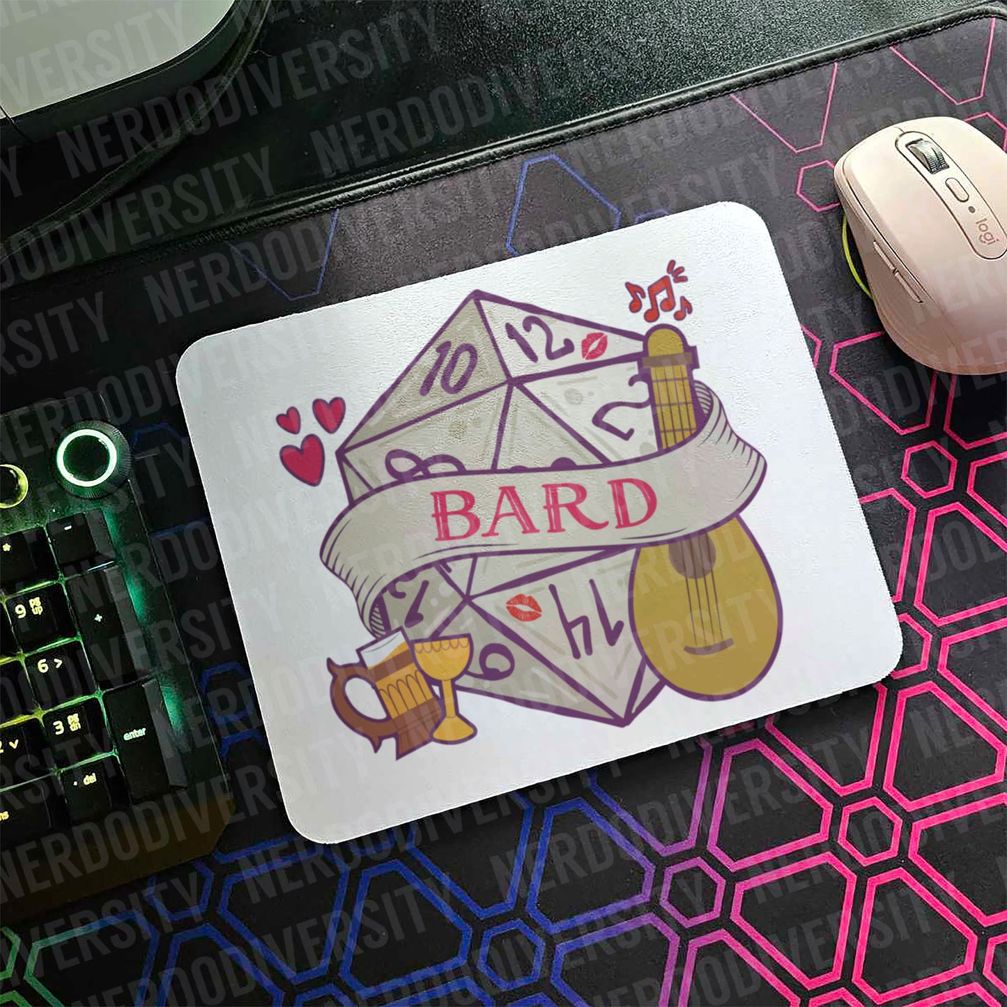 "Classy Dice - Bard" Mouse Pad