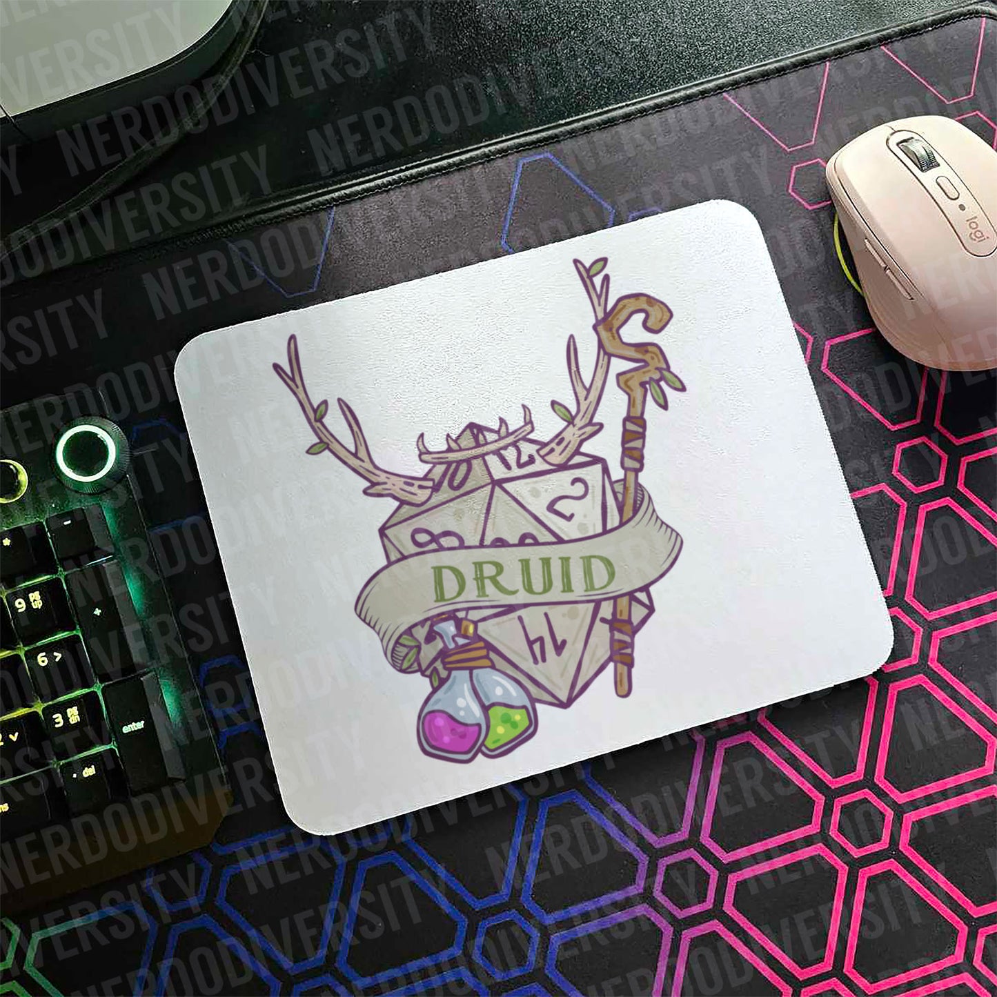 "Classy Dice - Druid" Mouse Pad