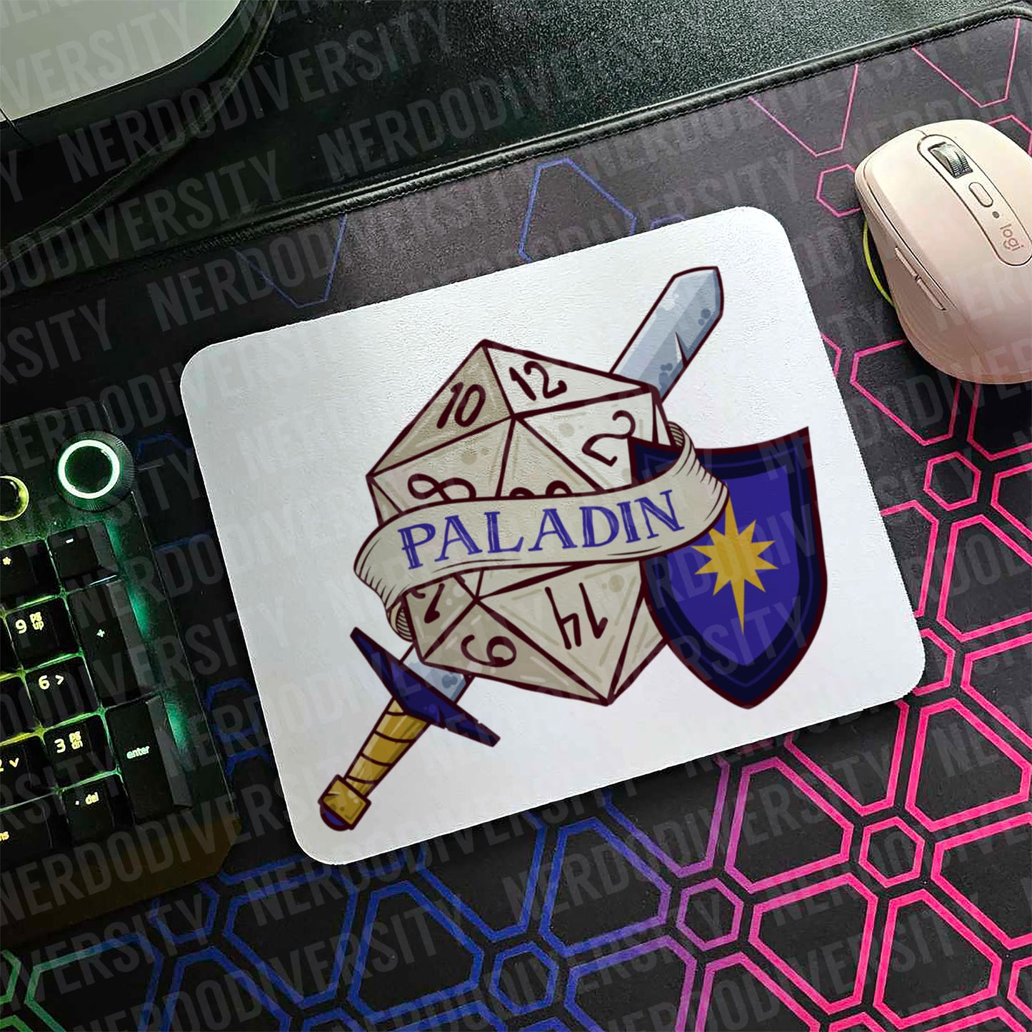 "Classy Dice - Paladin" Mouse Pad