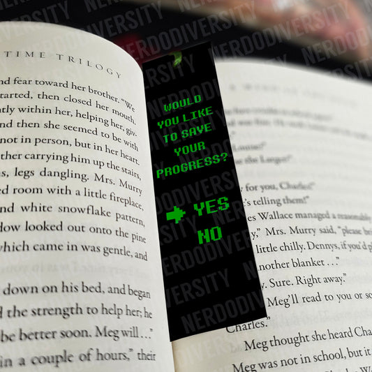 "Would You Like to Save Your Progress?" Bookmark