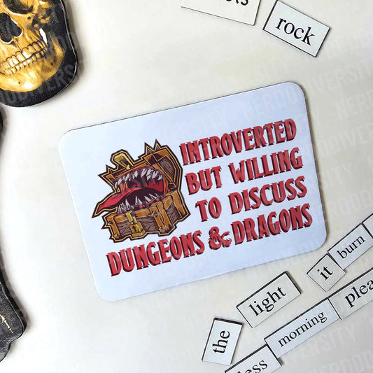 "Introverted But Willing to Discuss Dungeons & Dragons" Magnet