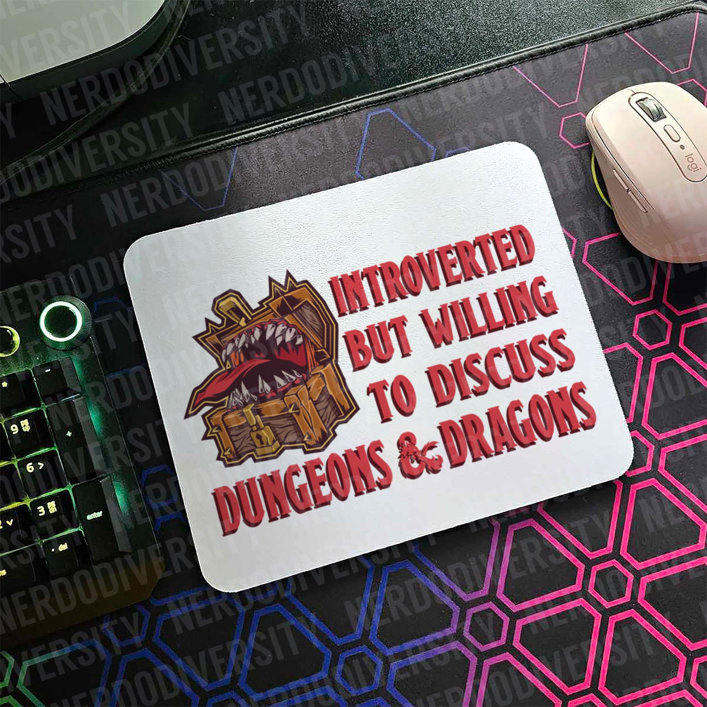 "Introverted But Willing to Discuss Dungeons & Dragons" Mouse Pad