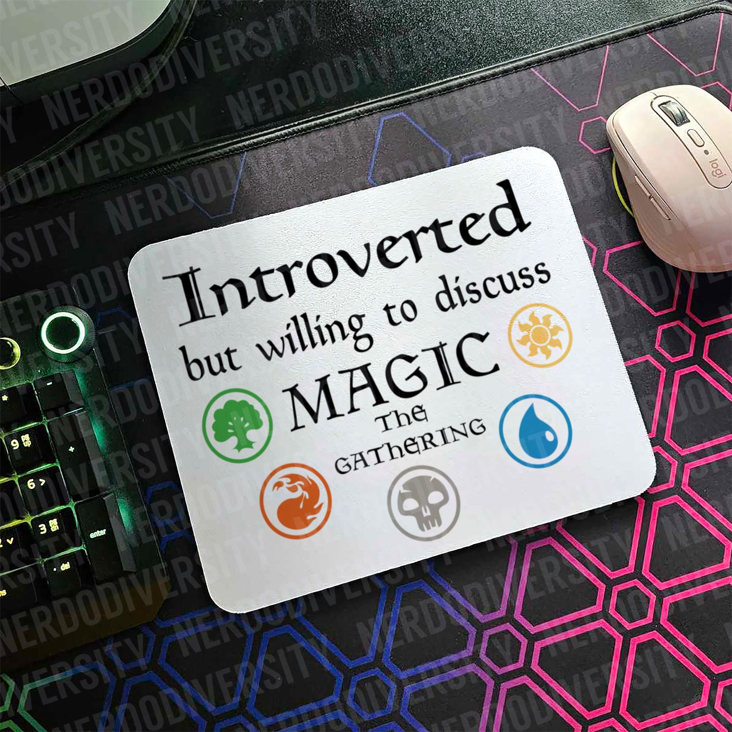 "Introverted But Willing to Discuss Magic: the Gathering" Mouse Pad