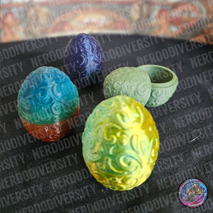 Dragon Egg Container - Small: Midnight, Antique Rainbow, Green, Money